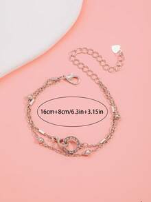1pc Minimalist Elegant Fashion Heart Bracelet, Jewelry For Valentine's Day - one-size - View 3