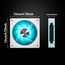 12厘米 ARGB 同步灯效静音散热风扇，适用于电脑机箱，CD纹理设计，带温度控制功能 - CD紋理 白色反向 - 查看 6