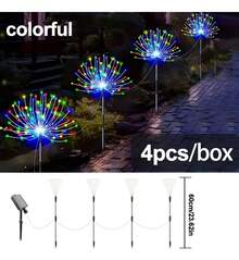 Tendencia4pcs Luces Solares De Fuegosartificiales Para Jardín NavidadCalidad premium - llamativo - Ver 5