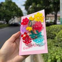 Hebilla de zapato Pop Garden, moda de nicho, flor de zapato 3D, zapatos con agujeros de flores coloridas, accesorios cruzados, DIY desmontable - Flores amarillas Pop Art - Pegar en la hebilla del zapato - Ver 7