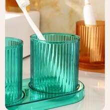 Bathroom Tumbler 2 Pieces Unbreakable Toothbrush Cup Dishwasher  Drinking Cup Gray And Gray - Xanh & Xanh - Xem 4