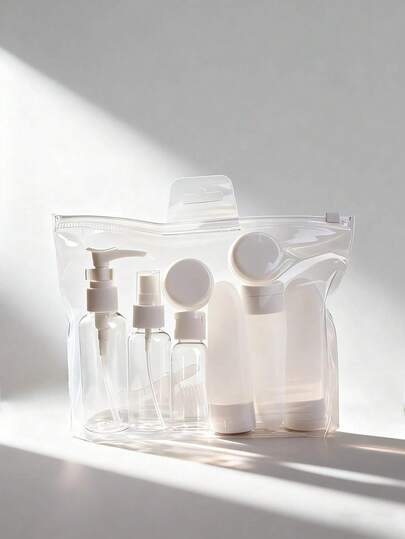 Travel Refillable Bottle Set: Spray Lotion, Shampoo, Body Wash, Tube Bottles, Cosmetic Empty Liquid Containers, Portable Tools, Refill Packs, Travel Essentials, Travel Organizer, Beach, Summer Vacation, Back To School, School Supplies, Holiday Camping, Holiday Essentials, Women's Mini Perfume, Men's Cologne, Travel Perfume Accessories, Travel Necessities, School Supplies, Back To School Supplies