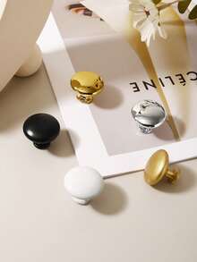 1/2/4pcs Vintage Modern Minimalist Gold Cabinet Handles, Aluminum Alloy Drawer Door Pulls, Cabinet Drawer Handles, Cabinet Door Pulls, Single Hole, Wardrobe Furniture Door Handles, Drawer Wardrobe Furniture Hardware. Vanity Handles, Door Handles, Retro Decor, Pink Room Decor, Gold Handles - Gold - View 6