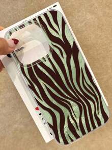 Striped Watercolor Feather Swirl Foil Pattern Slim Chic Silver Mobile Phone Case/Cover Compatible With IPhone 15 Pro Max, XS Max, 11, 12, 13, 16, 15, 16 Plus, 16 Pro Max, Galaxy Waterproof Shockproof Anti-Fall Scratch Resistant - #2 - 查看 8