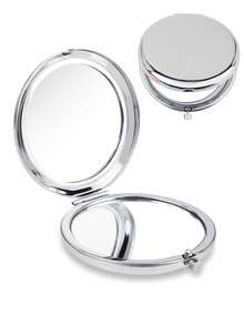 1 Pc Portable Double-Sided Metal Foldable Mirror, HD Makeup Handheld Portable Mirror, Makeup, Affordable, Room Decoration, Dressing Table, Travel, Bedroom, Makeup Accessory, Mirror, Vanity Mirror, Mini Mirror, Portable Mirror, Small Mirror, Handheld Mirror, Affordable, Christmas Stocking Stuffer, Makeup, Makeup Tool, Affordable Item, Gift, Gift For Women, Christmas Gift - Vàng - Xem 8