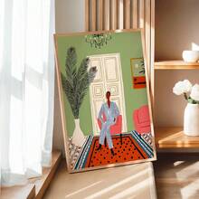 1/6 件套波西米亚风格墙饰，充满活力的女性装饰，现代女性海报，画廊墙套装，波西米亚风墙面装饰，几何图案，帆布艺术墙，房间海报，家居装饰，卧室，厨房，客厅，走廊装饰，可选画框 - 彩色 - 查看 10