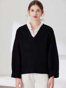 1pc Women's White Lace Trim Detachable & Adjustable Faux Collar, Suitable To Pair With Sweaters, Dresses And Other Garments