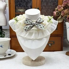 Cute Bowknot Princess Lolita Pet Bib Retro Pastoral Style Dog Bandana Collar Scarf - Mint Green - View 5