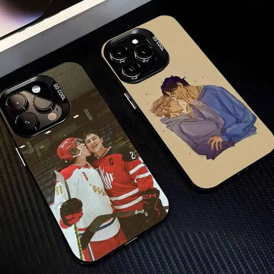 Classic Game Heated Rivalry Phone 17,16,15,14,13,12,11 Plus,Pro Black Border Silver  Plated Cover.Holiday Phone Accessories. - z5 - 查看 1