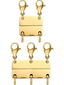Multi-Layer Magnetic Necklace Clasp, Suitable For Necklace Stacking, Gold & Silver Detachable Colors, For Necklace Separation, Extension, Stacking, Jewelry Making - Multicolor - View 15
