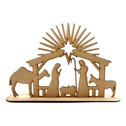 TendenciaNacimiento Jesus Pesebre Belén Portal Mdf Sencillo AdornoCalidad premium