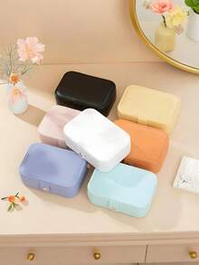 1PC Large And Medium Portable Buckle Jewelry Box, Used For Storing Rings, Necklaces, And Earrings, Buckle Portable Jewelry Box, Ring Box, Bracelet Necklace Box, Earring Box, Jewelry PU Leather Storage Box, Jewelry Storage Box, Large Capacity Double-Layer Earrings