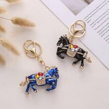 1pc Business Workplace "Bonus" Successful Horse Painting Keychain, Metal Texture + Painting Horse Design, Exquisite Not Cheap, Hang On Briefcase Zipper, Adds Professional Vibe And "Successful" Auspicious Meaning, Serves As Keychain (Car/Office Keys) - Multicolor - View 6
