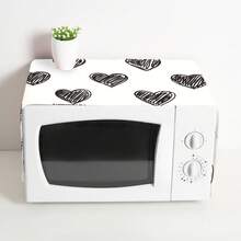 1件心形图案微波炉防尘罩，现代涤纶印花，33*92厘米，家居装饰电器罩，可水洗 - 彩色 - 查看 22