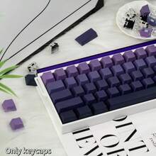 Juego de 134 teclas PBT degradado púrpura, ergonómico y cómodo, compatible con teclados mecánicos MX, experiencia de escritura suave, material PBT duradero, mejor regalo para entusiastas de teclados - degradado púrpura - Ver 2