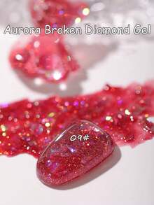 MISS SHAKA 10毫升Y2K指甲闪粉凝胶指甲油，超闪亮铂金亮片，高端潮流反光水钻美甲用品，圣诞美甲 - 彩色 - 查看 10