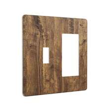 Light Switch Cover Brown Rustic Wood Westen Country 2 Gang Toggle Rocker Combo Socket Cover Wall Plates Decorative Switch Plates And Outlet Covers For Farmhouse Cabin Decor - BrownRusticWoodWesternCountry - View 3