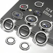 Miếng dán bảo vệ ống kính camera bằng kính mờ cho S25Ultra S24 S23 S22 S25 Ultra Plus FE A55 A54 A05 A35/S23 FE/A05S/A15/A16/A24/A25/A34, chất liệu kim loại chống trầy xước, dễ dàng lắp đặt. - Bạc - Xem 5