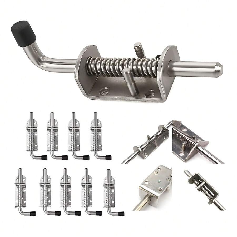 TendenciaCerrojo Pasadores Pestillo De Resorte De Acero InoxidableCalidad premium - Plateado - Ver 1