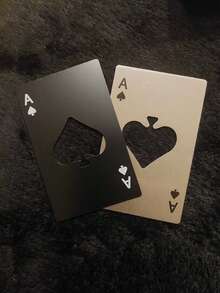 1/2个加厚黑桃A形和心形高品质不锈钢开瓶器，便携小巧，适合放在钱包、手提包、派对、露营、户外活动中 - 彩色 - 查看 14