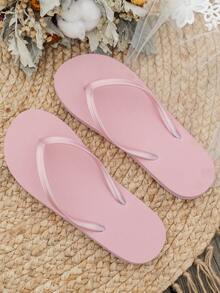 Girl's Fashion Flat Flip Flops, Casual Pool/Beach Slippers, Comfortable Soft Bottom Shower/Home Sandals - Pink - View 12