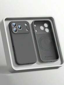 Luxury Liquid Silicone Magnetic Wireless Charging Phone Case Compatible With IPhone 17 Pro Max, 17 Pro, 17 Air, 17, 16 Plus, 15, 14, 13, 12 Pro Max, 11, Smooth Touch - Xám - Xem 5