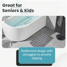 Foldable Stone Bath Mat Er Absorbent Diatoeous Earth Mat Non-Slip Quick Dry Bathroom Shower Mat - 23.6x15.5 Inch For Bathroom Kitchen Outdoor Use Easy Clean Grey - 如圖所示 - 查看 4