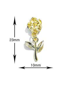 10pcs Gold & Silver Rose Flower Branch Pendant Alloy Nail Art Decor 3D Metal Leaf Tassel Nail Jewelry DIY Accessories For Girls & Women Nails Nail Supplies - Multicolor - View 3