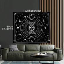 12 Zodiac Constellations Peach Velvet Tapestry Wall Hanging, Digital Printed Decorative Fabric Headboard Hanging, Moon & Star, Space, Mystical Black & White Wall Tapestry For Bedroom Home Decor - Multicolor - View 10