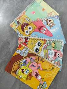 SpongeBob SquarePants 1/2 piezas Cuaderno de espiral A5 de alta calidad con diseño adorable de Bob Esponja, regalo de regreso a la escuela para estudiantes, mercancía de fans (estilo aleatorio). Diseño adorable por ambos lados, se puede usar como cuaderno de planificación creativa o para tomar notas en clase, diseño flexible de hojas sueltas ayuda a los estudiantes a organizar eficientemente sus notas de estudio y detalles de la vida. - Multicolor - Ver 3