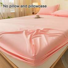 1 buah Sprei Fitted Warna Polos, Pelindung Kasur, Penutup Kasur untuk Tempat Tidur, Lembut dan Bernapas, Untuk Semua Ukuran Tempat Tidur - Twin, Full, King, Queen Size. Sprei dengan Kantong Dalam Hingga 11,8 Inci. Tekstil Rumah Tangga Bebas Kerut, Lebih Baik untuk Tidur, Dapat Dicuci dengan Mesin. Ukuran King, Queen, Full, Twin. - warna giok - View 1