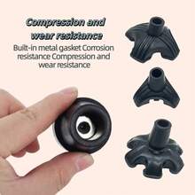 1个拐杖头，拐杖头替换件 - 此拐杖头是3爪/4爪/6爪拐杖支撑底座的替换零件，由天然橡胶制成，适用于直径为3/4英寸（约1.9厘米）的步行杖、拐杖和折叠杖。