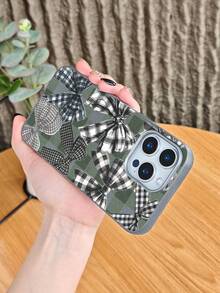 Handyhülle mit kariertem Schleifenmuster, ästhetischer Retro-Stil, kompatibel mit iPhone 17Promax 17Air 17pro 17 16 15 14 13 12 Plus Pro S25Ultra S25plus S25 S24 S23 plus FE Hülle - Schwarz - Übersicht 11