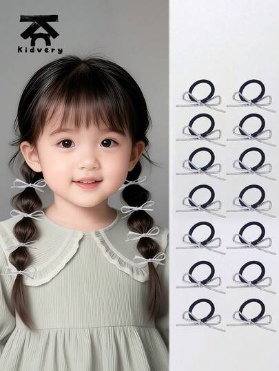 10pcs Silver Hair Ties, Suitable For Kids And Girls, Thumb-Sized, Children Hair Accessories, Ponytail Holders, Elastic Hair Bands, Hair Ropes, High Elasticity Hair Ties, Won't Damage Hair