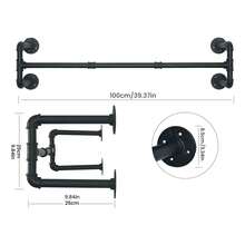 TendenciaPerchero Tubería Industrial Vintage De Colgar Ropa En ParedCalidad premium - Negro - Ver 4