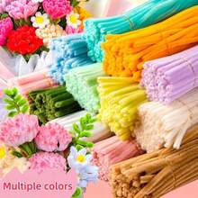Encrypted Twist Twist Rod Plush Flower Bouquet DIY Craft Material Pack, Macaron Twist Twist Rod Flower Bouquet Handmade DIY Weaving Material Pack
