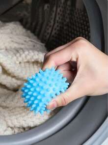 1/4pcs Fluffy Laundry Balls, Anti- Washing Machine Balls, Washing Machine Cleaning Balls, Clothes Pet Hair Removal, Laundry Experience Enhancer - Blue - View 3