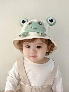 Cute Frog Design Baby Sun Hat, Children Sunshade Infant Bucket Hat, Girls Bucket Hat - 1PC - View 2