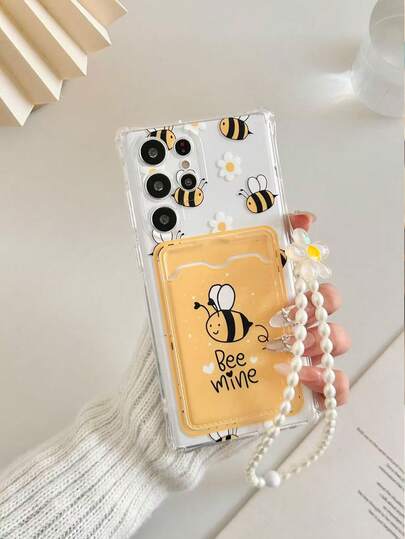 Funda protectora de teléfono de silicona suave y transparente con decoración de abeja, compatible con iPhone 17pro/17Air /17/17promax 16/11/16pro/16plus/16promax/16e, Galaxy S25/S25PLUS/S25 Ultra/A16/A36/A26/A56/A50/A12/A32, 11/12Pro/12/12X/13Pro/14Pro/15Pro/, 10/9/Note9/12c/Note11pro/Note8Pro
