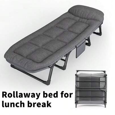 Large Outdoor Folding Bed Camping Cot, Lightweight Guest Bed With Adjustable 6 Positions, Comfortable Mattress And Pillows, Breathable Fabric, Portable Durable, Suitable For Outdoor Use