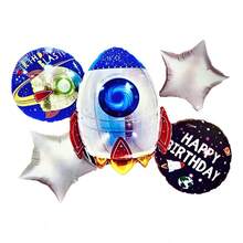 Tendencia5 Globos Nave Cohete Espacial Estrellas Astronauta FiestaCalidad premium - 1 - Ver 2