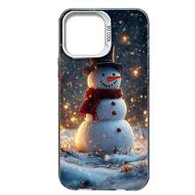 Un muñeco de nieve con sombrero bufanda y ambiente navideño. funda de móvil de láser Elemento de diseño de funda para teléfono,  ideal como regalo para cumpleaños, para mamá, familiares, - Blanco - Ver 2