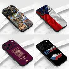 Coque de téléphone avec le drapeau de la République tchèque, Prague, compatible avec iPhone 17, 16, 15, 14, 13, 12, 11, Pro, Max, Plus, E, Air, Mini, protection noire, compatible avec les modèles 17, 17 Pro, 17 Pro Max - z3 - Voir 1