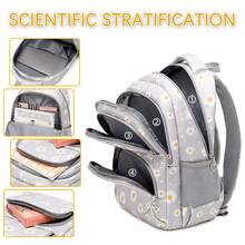 3pcs/Set Cute Daisy Print Backpack Set, Large Capacity Multi-Compartment Design, Zipper Closure, Suitable For Middle/High School Students, Girl, Back To School Gift - A - View 3