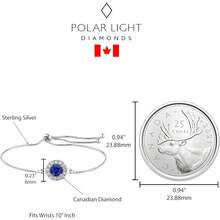 Polar Light Signature Canadian Diamond Charm Bracelet In .925 Sterling Silver - Choice Of Rolo Or Paperclip Style Chain - Halo Style - Rolo Chain - View 3