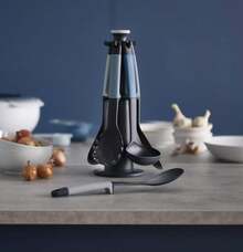 Joseph Joseph Carousel Nylon Kitchen Utensil Tool And Gadget Set With Rotating Storage Stand, 6-Piece Non Stick Tools With Ergonomic Handles, Multicolor - ColorB - 查看 1