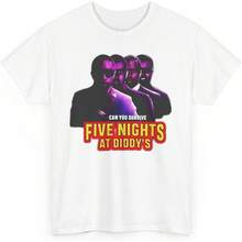 Funny Five Nights At Diddy's House Tee, Meme Shirt, Novelty Graphic Tee, Gift For Gamer, Pop Culture Shirt White - 白色 - 查看 1