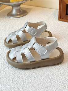 2026 Summer New Toddler 1-3 Years Old Boys & Girls Soft Headband Sandals Beach Shoes - Silver - View 4