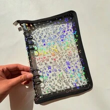 A5 Colorful Star-Shaped Zipper Binder, Can Be Used As File Folder, Stamp Book, Sticker Book, Pencil Case, Also Suitable For Photo Album, Savings Plan, Diary, File Organization, Budget Binder, Planner, Planner Inserts, Made Of PVC Material - Multicolor - View 16