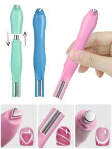 3-In-1,Heart Cat Eye,Magnet Nail Tool,Multifunction,Strong Magnetic,Gel Polish Stick,French Tip,Line Pattern,DIY Nail Art Kit,Christmas Decorations,New Year,Valentine's Day,Daily Manicure Supplies,Professional Salon - Multicolor - View 5